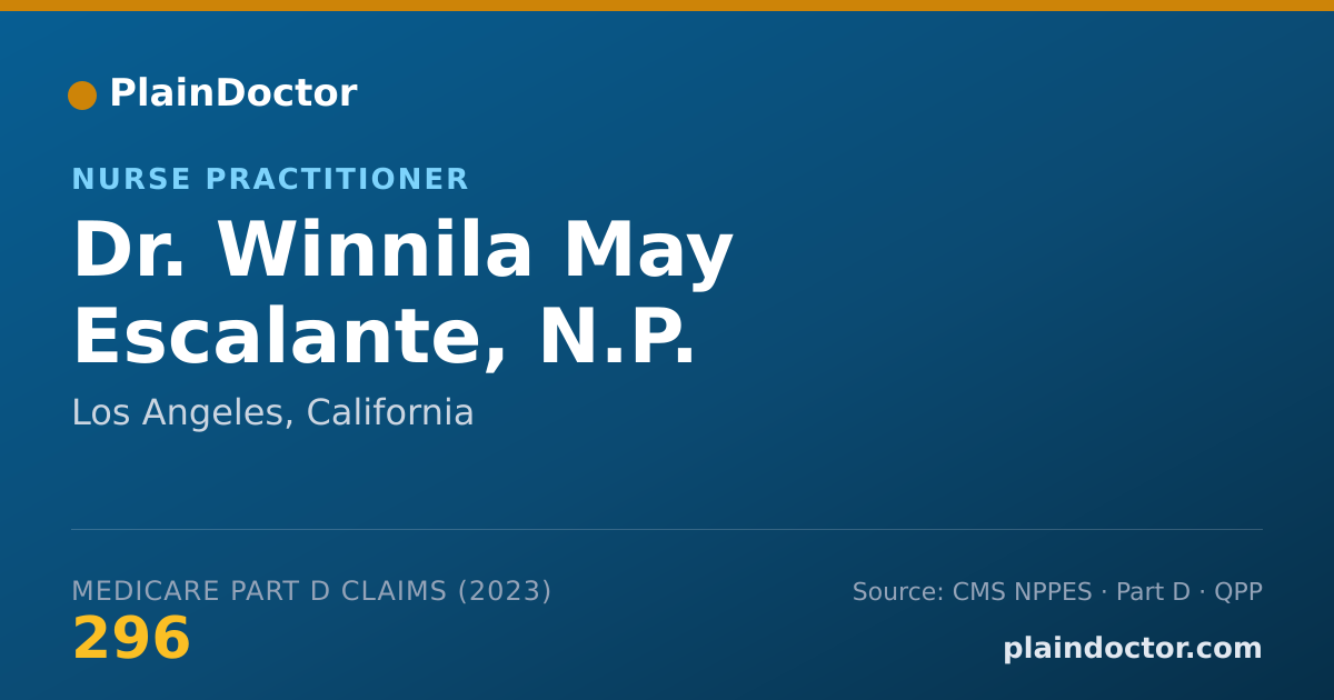 Shareable card for Winnila May Escalante, N.P. - Nurse Practitioner, Los Angeles, CA