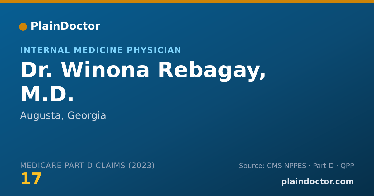 Shareable card for Winona Rebagay, M.D. - Internal Medicine Physician, Augusta, GA