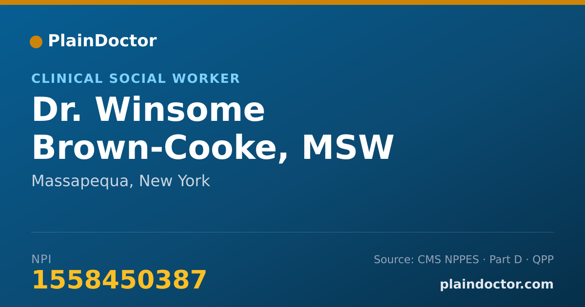 Shareable card for Winsome Brown-Cooke, MSW - Clinical Social Worker, Massapequa, NY