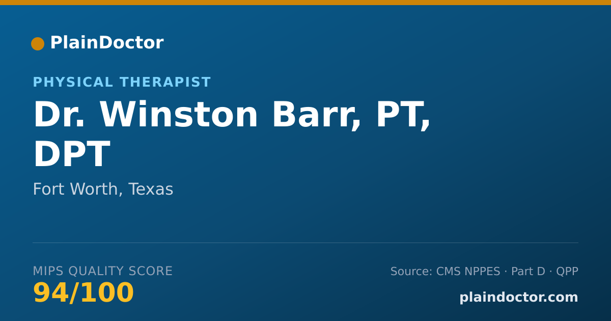 Shareable card for Winston Barr, PT, DPT - Physical Therapist, Fort Worth, TX