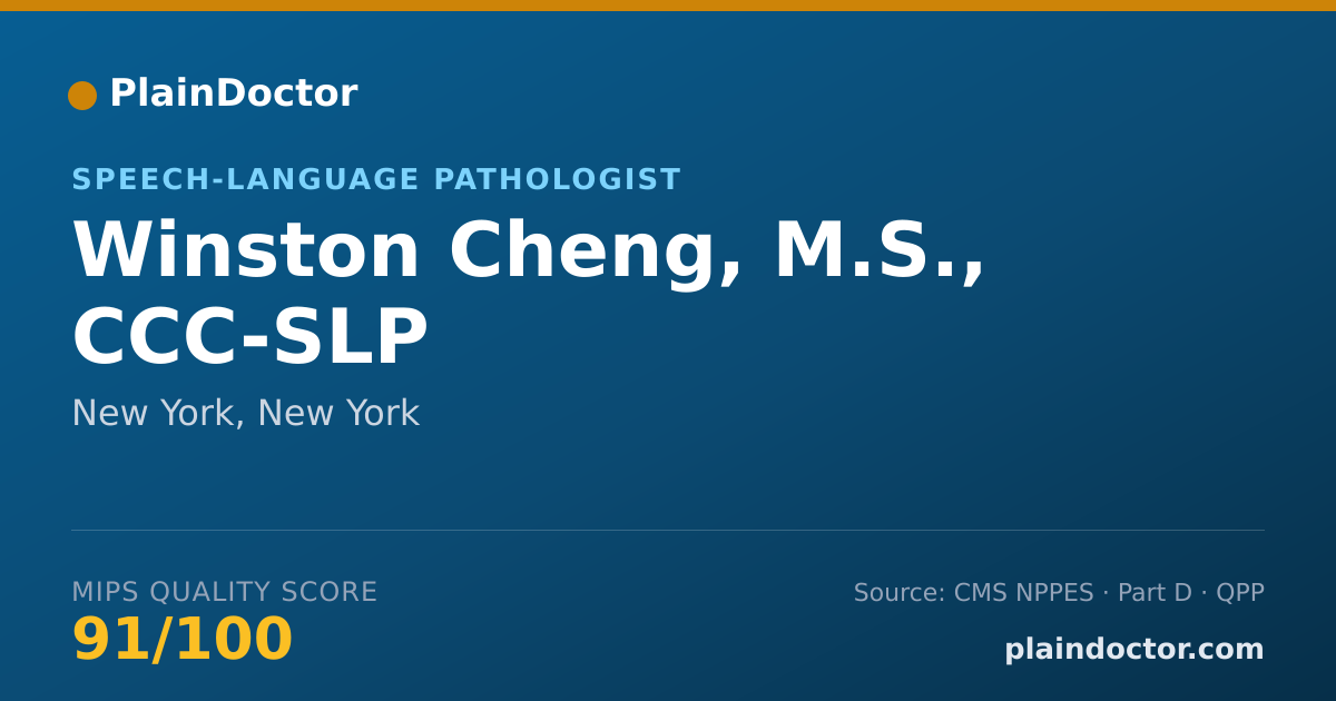 Shareable card for Winston Cheng, M.S., CCC-SLP - Speech-Language Pathologist, New York, NY