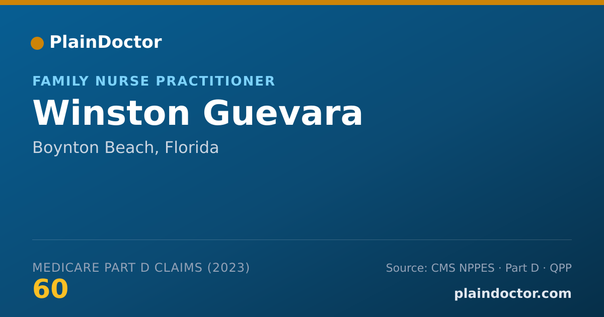 Shareable card for Winston Guevara - Family Nurse Practitioner, Boynton Beach, FL