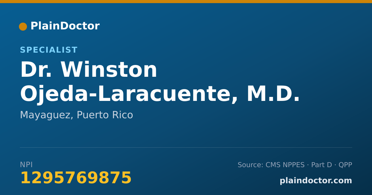 Shareable card for Winston Ojeda-Laracuente, M.D. - Specialist, Mayaguez, PR