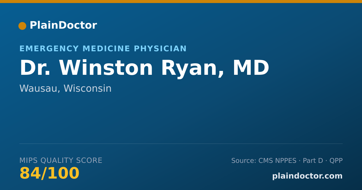 Shareable card for Winston Ryan, MD - Emergency Medicine Physician, Wausau, WI