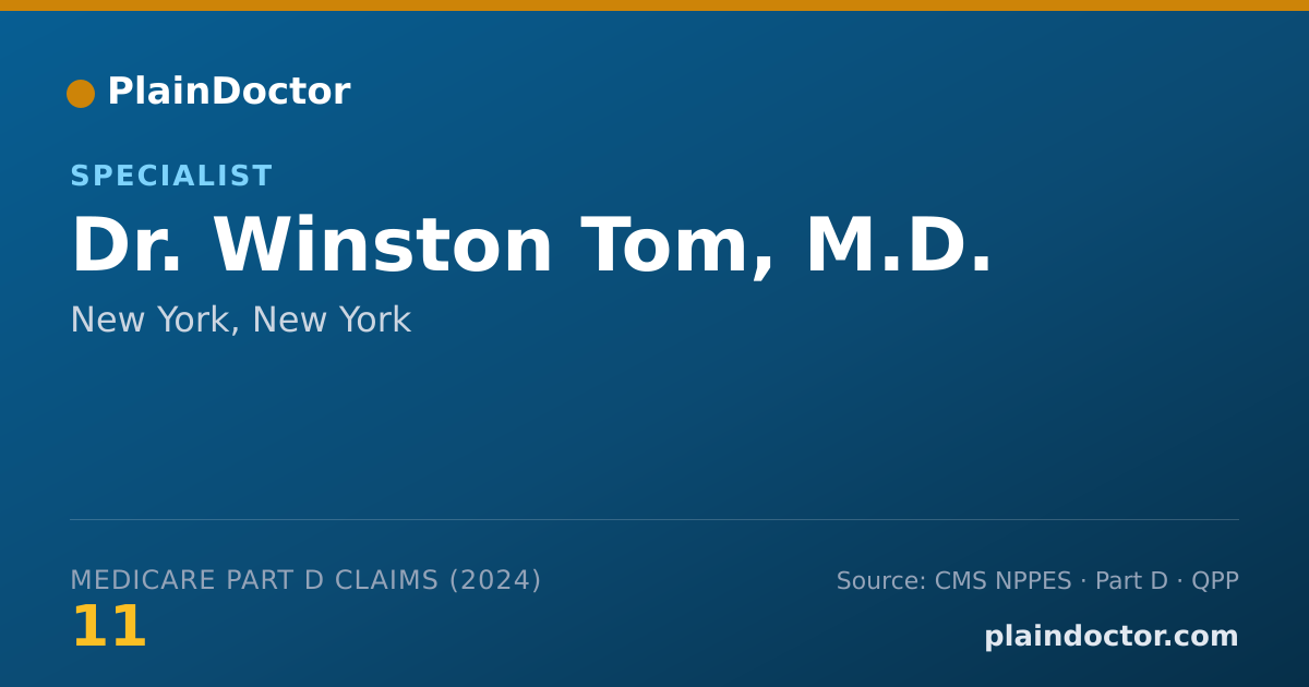 Shareable card for Winston Tom, M.D. - Specialist, New York, NY
