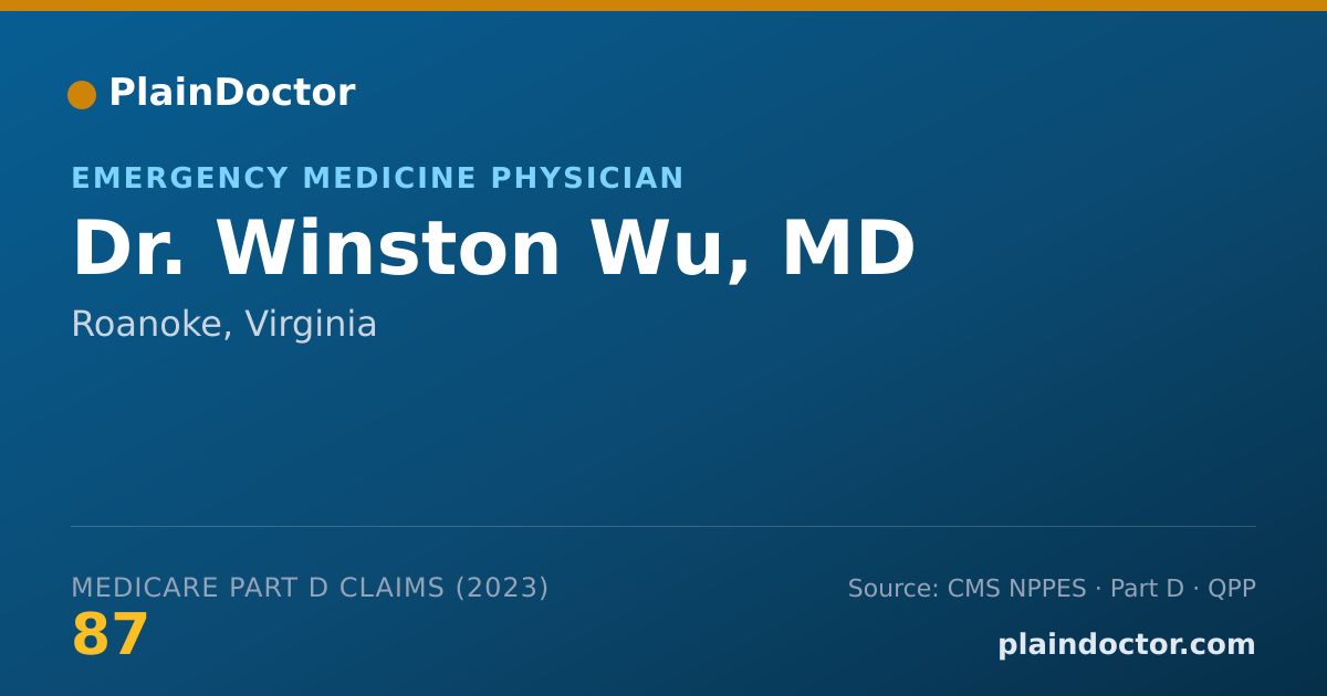 Shareable card for Winston Wu, MD - Emergency Medicine Physician, Roanoke, VA
