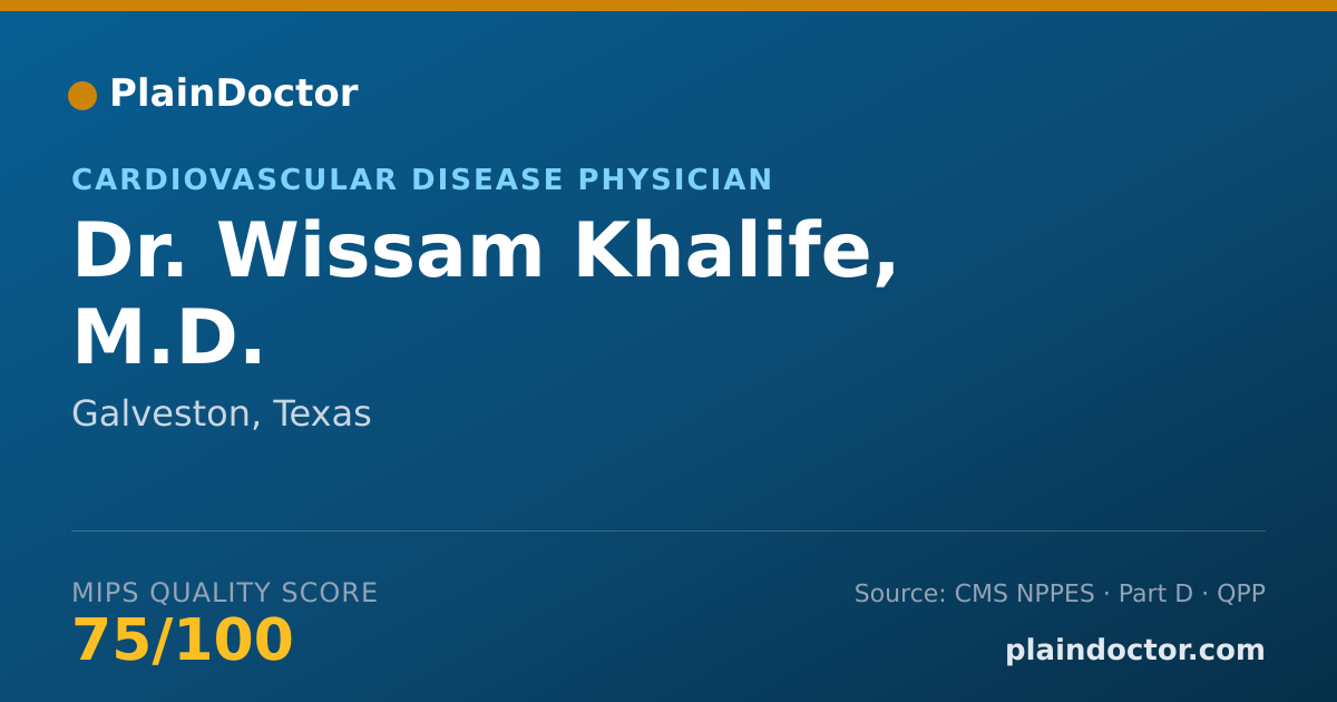 Shareable card for Wissam Khalife, M.D. - Cardiovascular Disease Physician, Galveston, TX