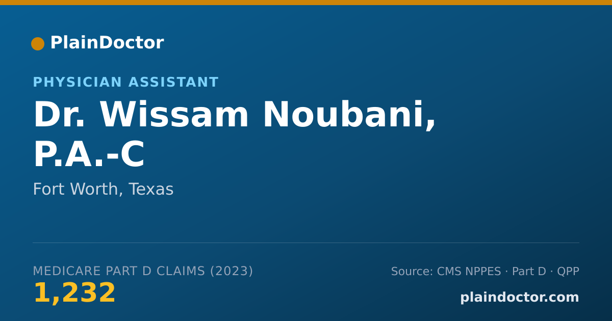 Shareable card for Wissam Noubani, P.A.-C - Physician Assistant, Fort Worth, TX