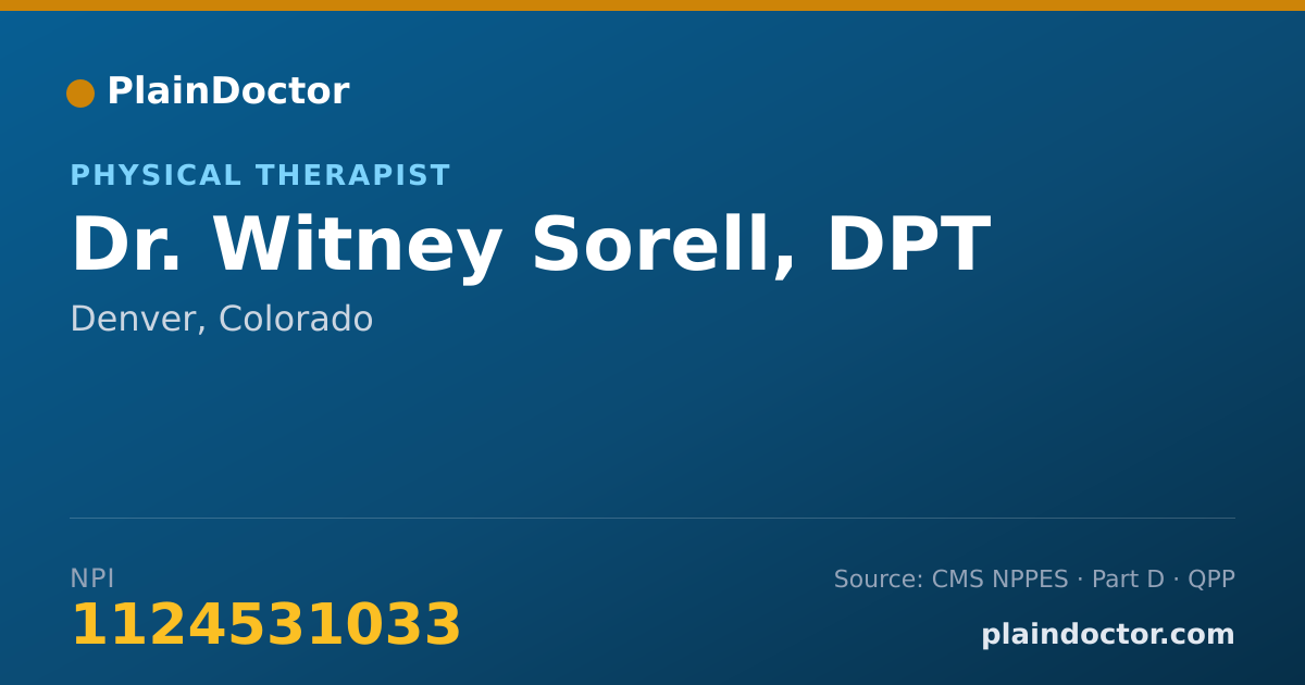 Shareable card for Witney Sorell, DPT - Physical Therapist, Denver, CO