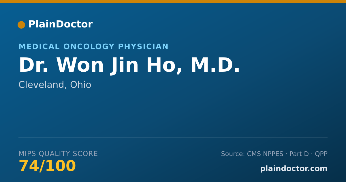 Shareable card for Won Jin Ho, M.D. - Medical Oncology Physician, Cleveland, OH