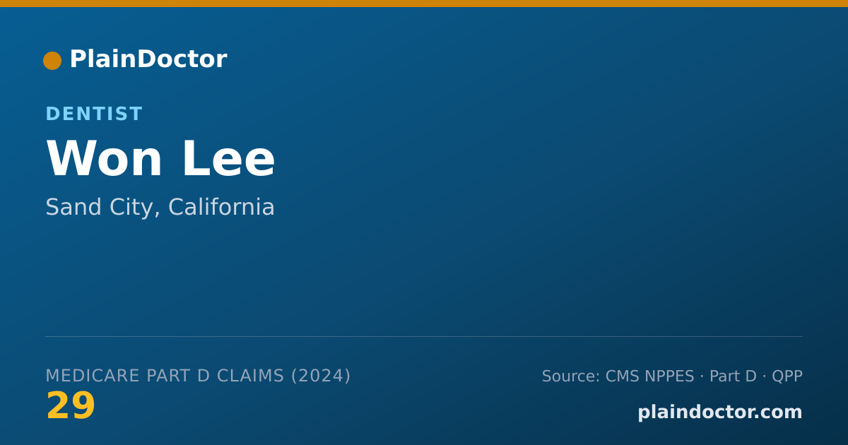 Shareable card for Won Lee - Dentist, Sand City, CA