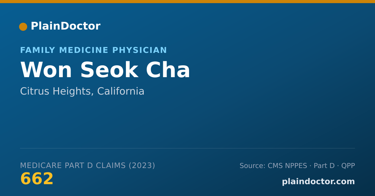 Shareable card for Won Seok Cha - Family Medicine Physician, Citrus Heights, CA