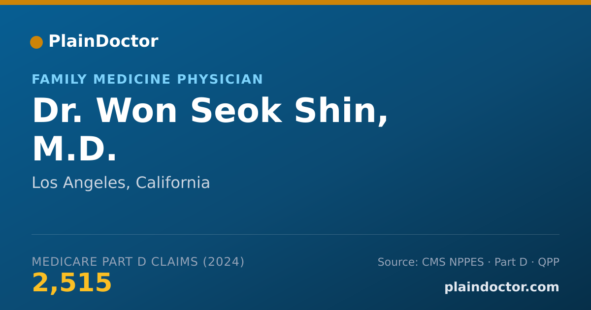 Shareable card for Won Seok Shin, M.D. - Family Medicine Physician, Los Angeles, CA