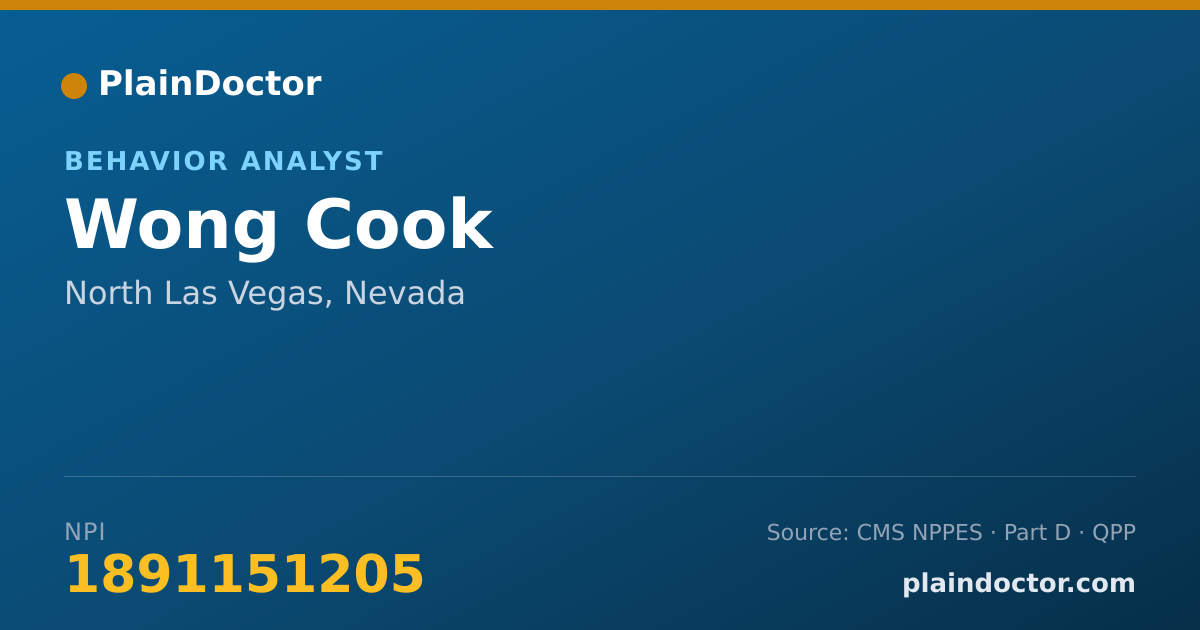 Shareable card for Wong Cook - Behavior Analyst, North Las Vegas, NV