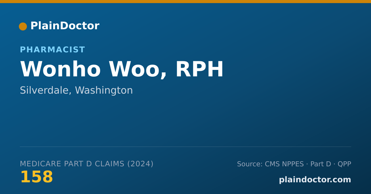 Shareable card for Wonho Woo, RPH - Pharmacist, Silverdale, WA