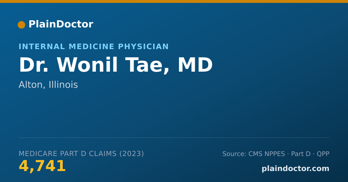 Shareable card for Wonil Tae, MD - Internal Medicine Physician, Alton, IL