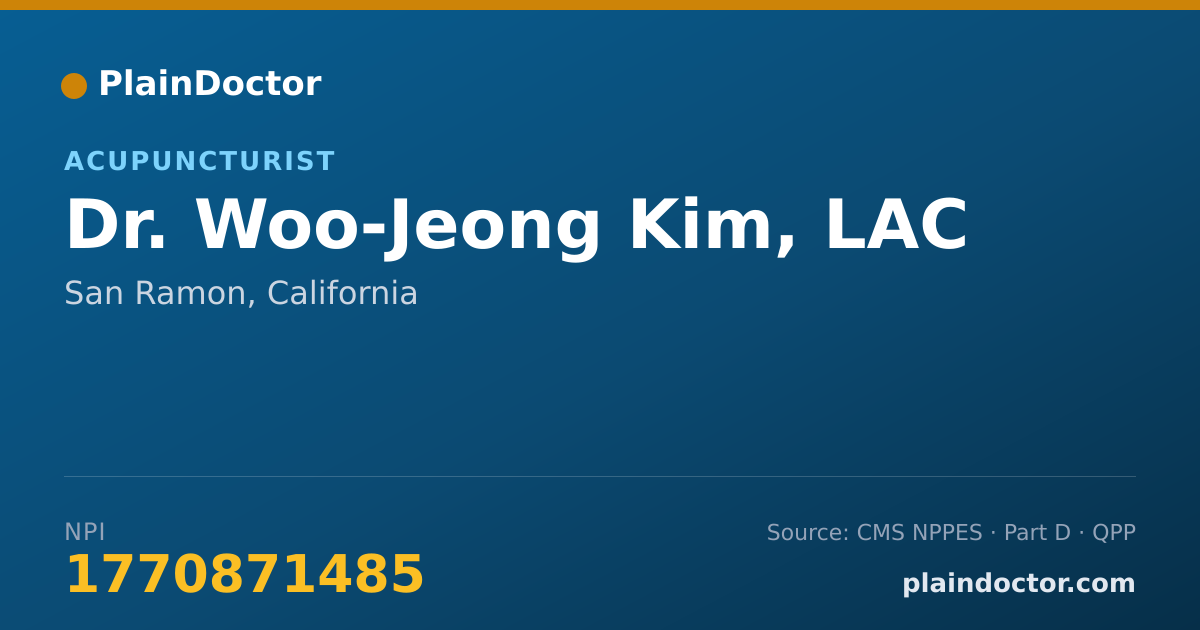 Shareable card for Woo-Jeong Kim, LAC - Acupuncturist, San Ramon, CA