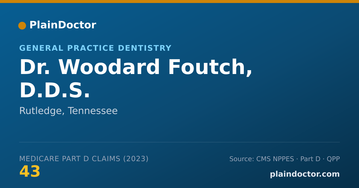 Shareable card for Woodard Foutch, D.D.S. - General Practice Dentistry, Rutledge, TN