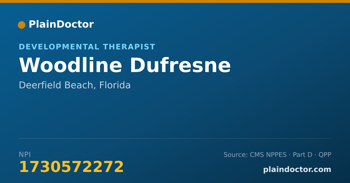 Shareable card for Woodline Dufresne - Developmental Therapist, Deerfield Beach, FL