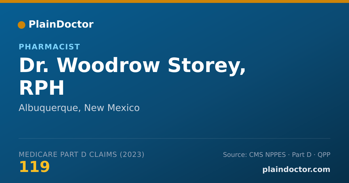 Shareable card for Woodrow Storey, RPH - Pharmacist, Albuquerque, NM