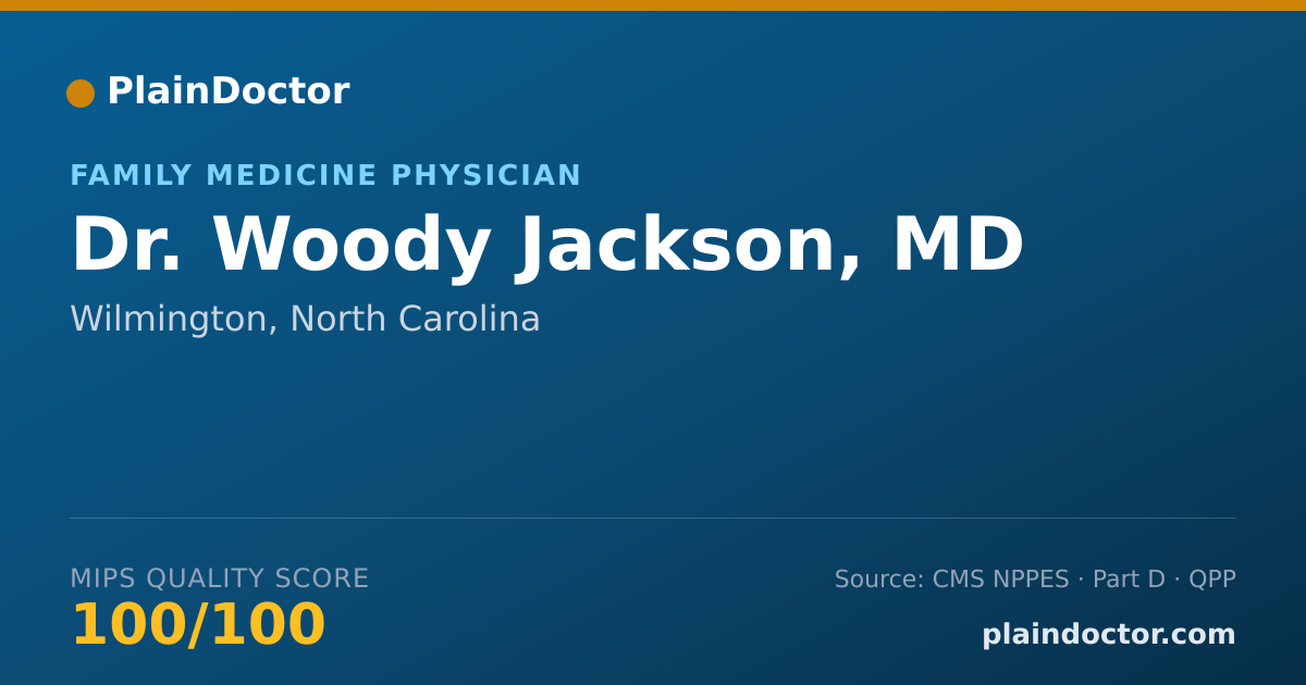 Shareable card for Woody Jackson, MD - Family Medicine Physician, Wilmington, NC
