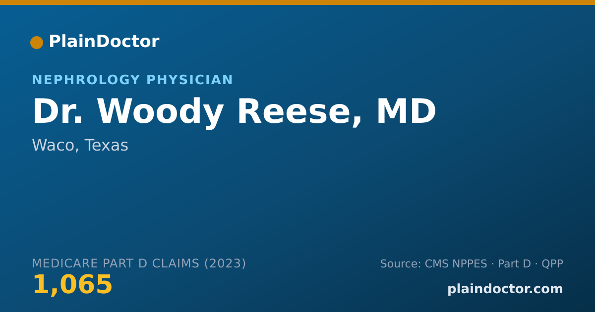 Shareable card for Woody Reese, MD - Nephrology Physician, Waco, TX