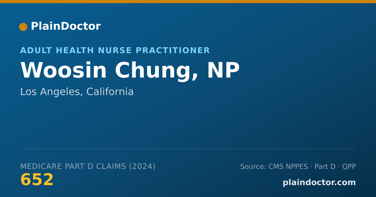 Shareable card for Woosin Chung, NP - Adult Health Nurse Practitioner, Los Angeles, CA