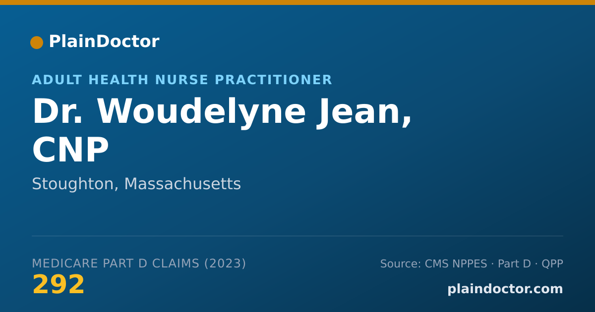 Shareable card for Woudelyne Jean, CNP - Adult Health Nurse Practitioner, Stoughton, MA
