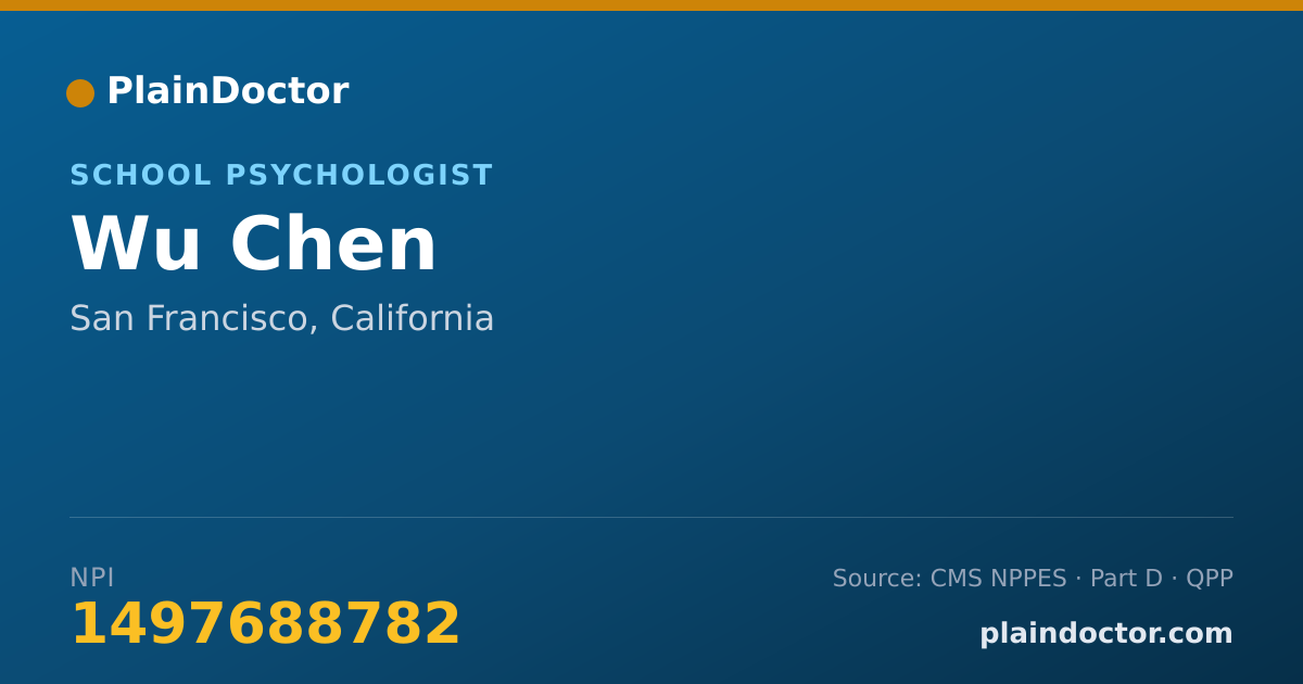 Shareable card for Wu Chen - School Psychologist, San Francisco, CA