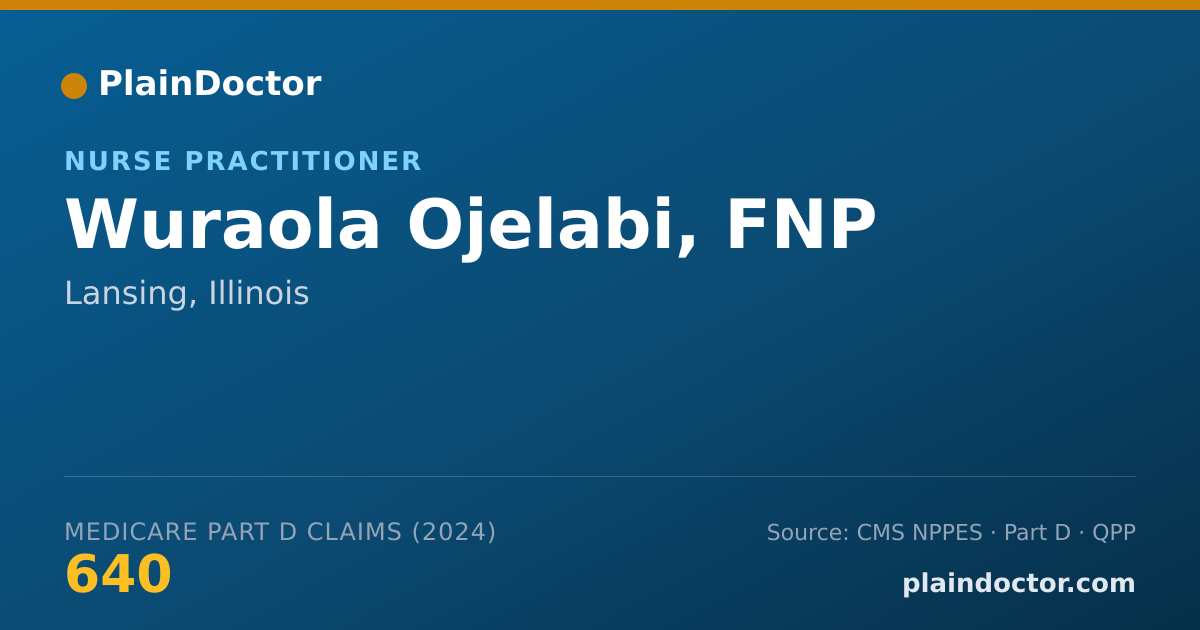 Shareable card for Wuraola Ojelabi, FNP - Nurse Practitioner, Lansing, IL