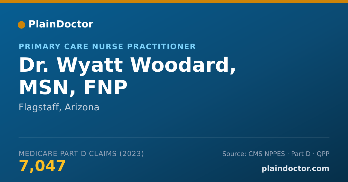 Shareable card for Wyatt Woodard, MSN, FNP - Primary Care Nurse Practitioner, Flagstaff, AZ