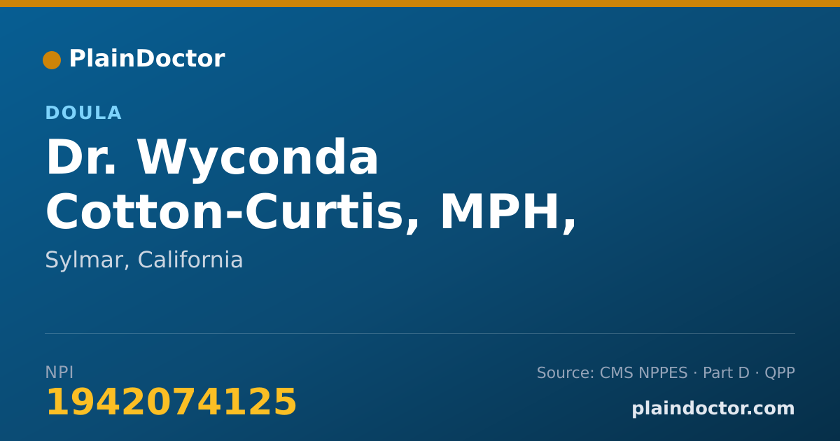 Shareable card for Wyconda Cotton-Curtis, MPH, LVN, DOULA - Doula, Sylmar, CA