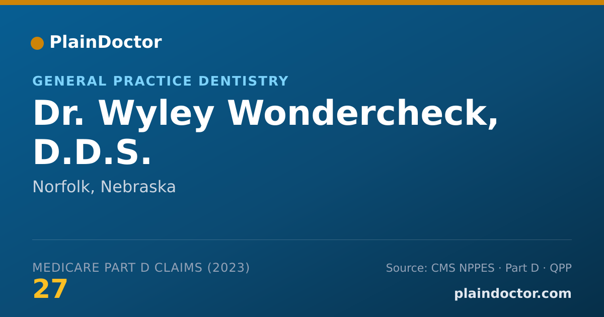 Shareable card for Wyley Wondercheck, D.D.S. - General Practice Dentistry, Norfolk, NE