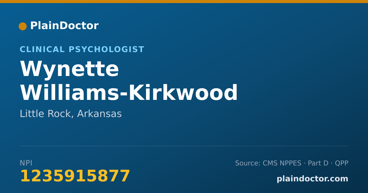 Shareable card for Wynette Williams-Kirkwood - Clinical Psychologist, Little Rock, AR
