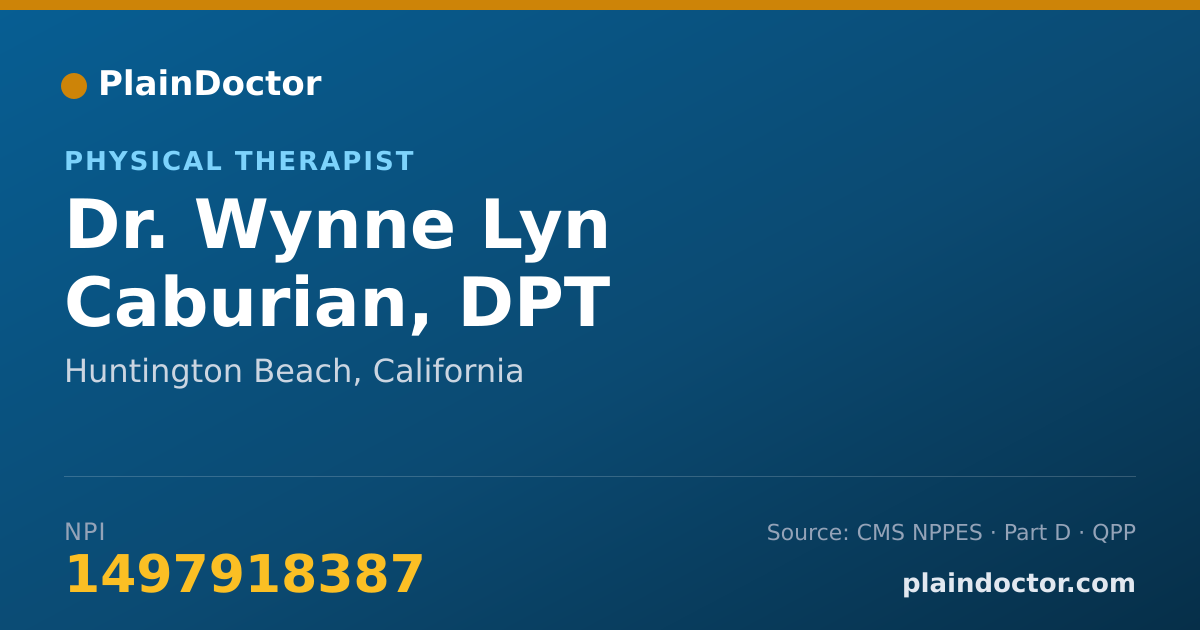Shareable card for Wynne Lyn Caburian, DPT - Physical Therapist, Huntington Beach, CA