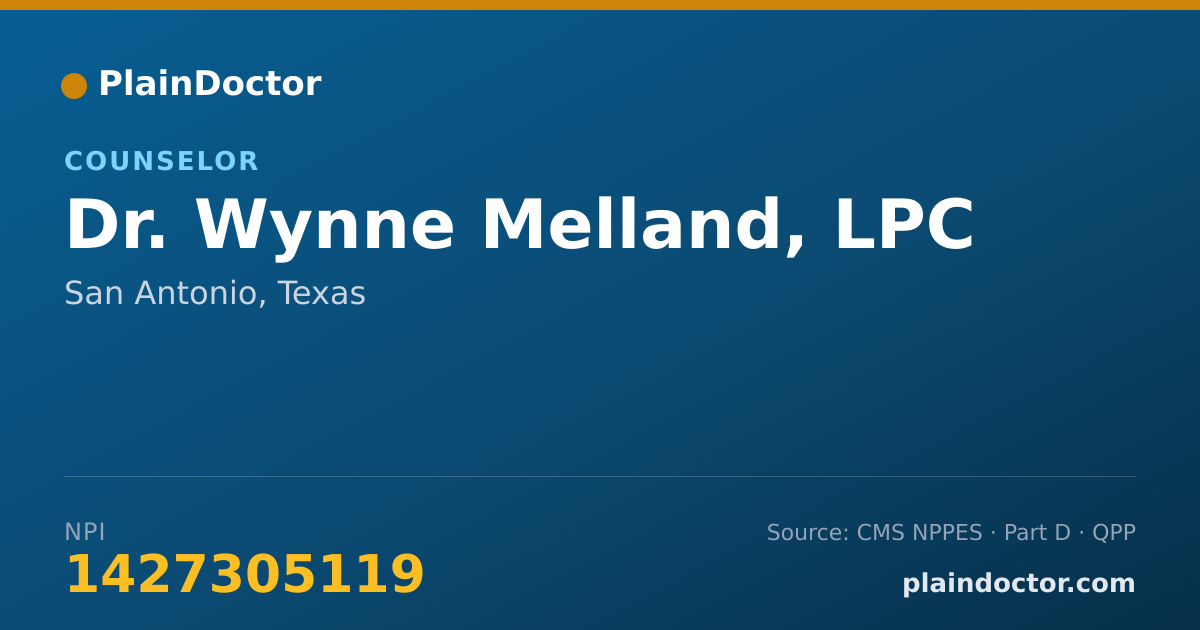 Shareable card for Wynne Melland, LPC - Counselor, San Antonio, TX