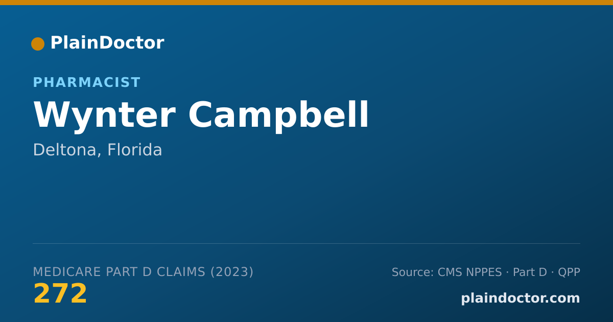 Shareable card for Wynter Campbell - Pharmacist, Deltona, FL