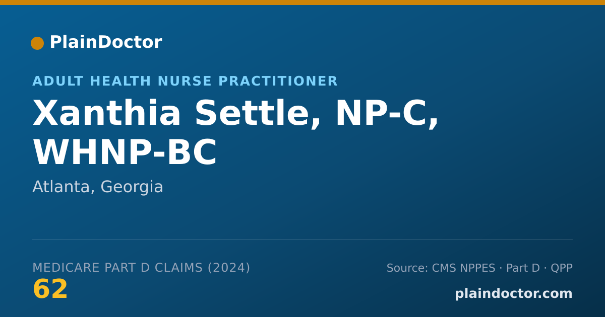 Shareable card for Xanthia Settle, NP-C, WHNP-BC - Adult Health Nurse Practitioner, Atlanta, GA