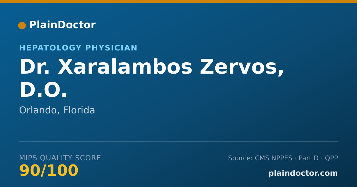 Shareable card for Xaralambos Zervos, D.O. - Hepatology Physician, Orlando, FL