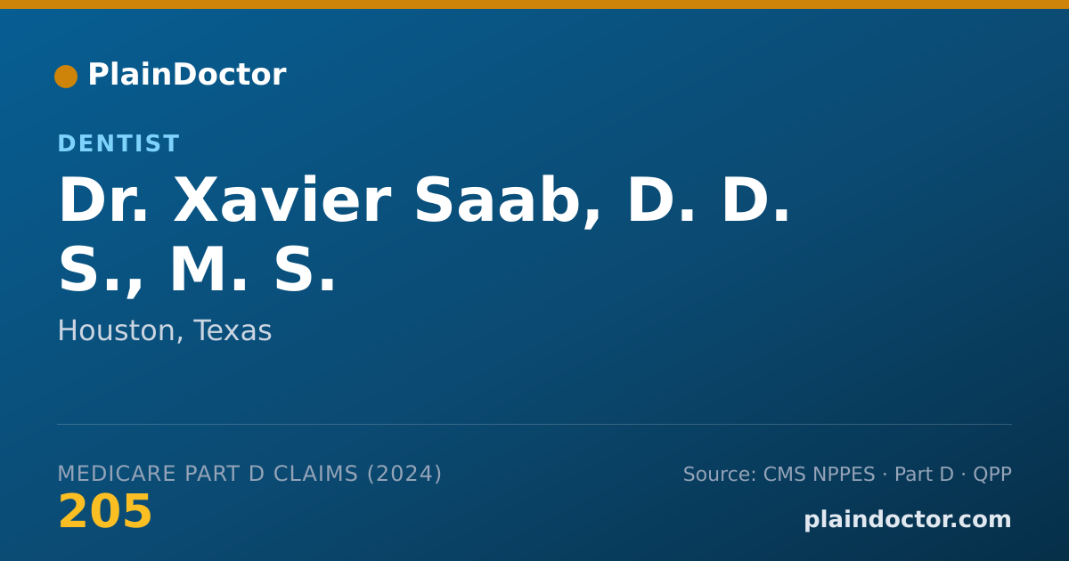 Shareable card for Xavier Saab, D. D. S., M. S. - Dentist, Houston, TX