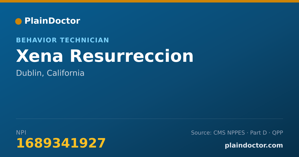 Shareable card for Xena Resurreccion - Behavior Technician, Dublin, CA
