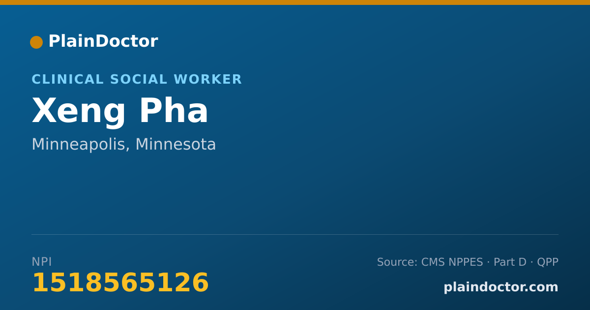 Shareable card for Xeng Pha - Clinical Social Worker, Minneapolis, MN