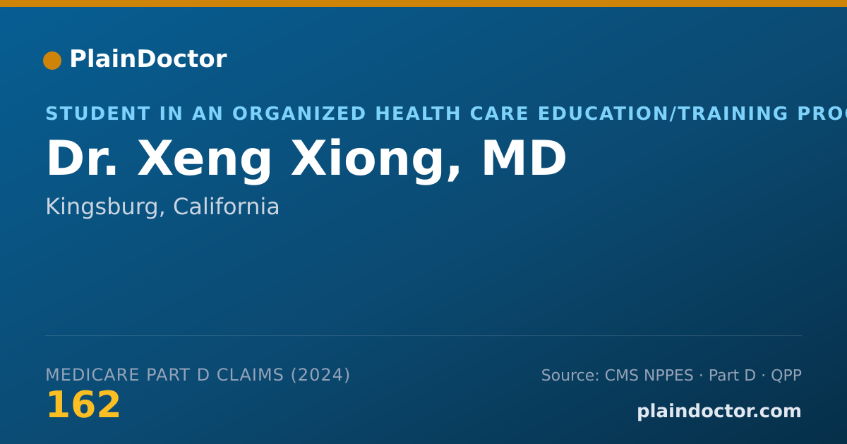 Shareable card for Xeng Xiong, MD - Student in an Organized Health Care Education/Training Program, Kingsburg, CA