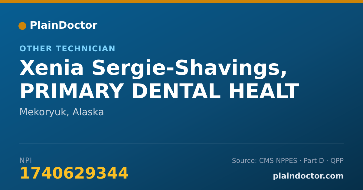 Shareable card for Xenia Sergie-Shavings, PRIMARY DENTAL HEALT - Other Technician, Mekoryuk, AK