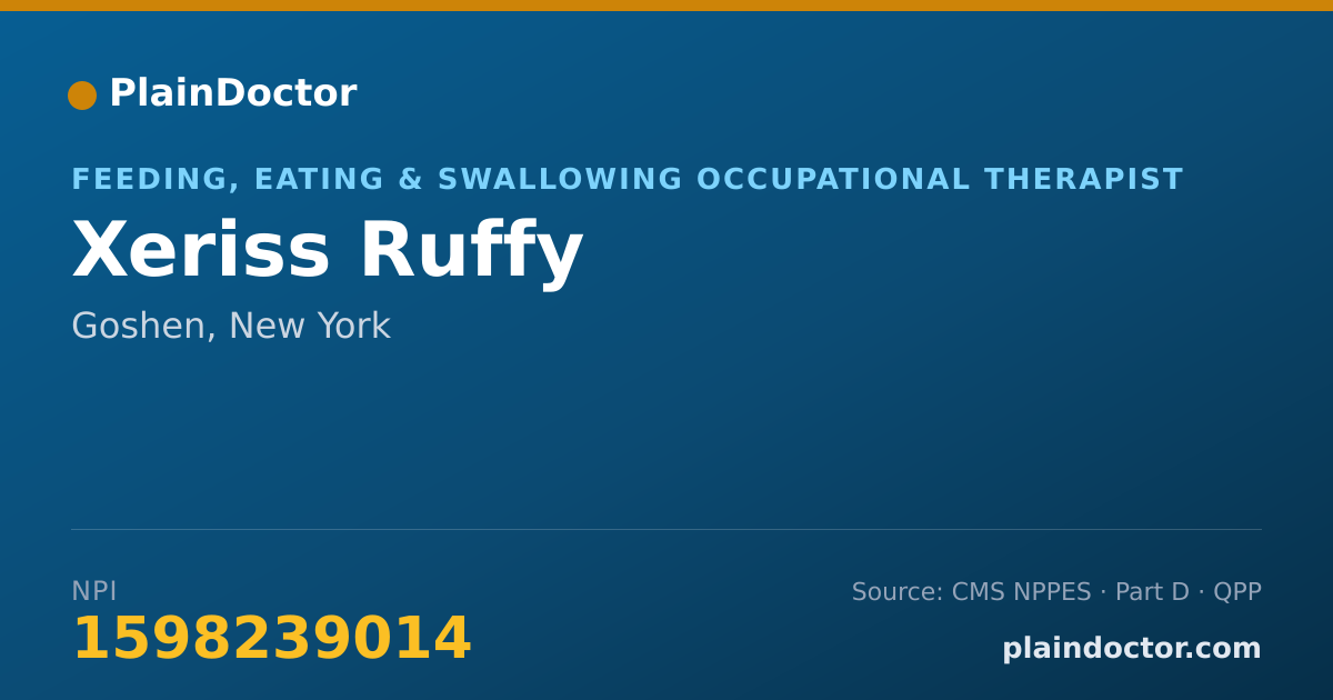 Shareable card for Xeriss Ruffy - Feeding, Eating & Swallowing Occupational Therapist, Goshen, NY