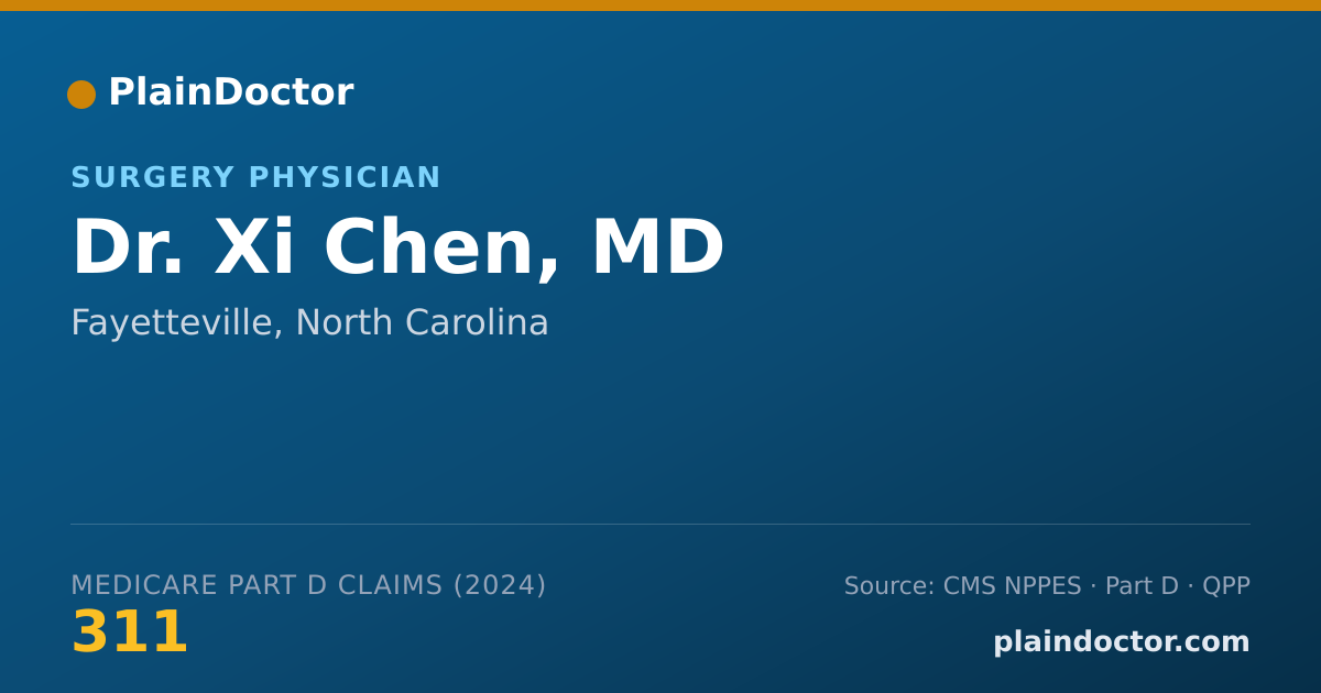 Shareable card for Xi Chen, MD - Surgery Physician, Fayetteville, NC