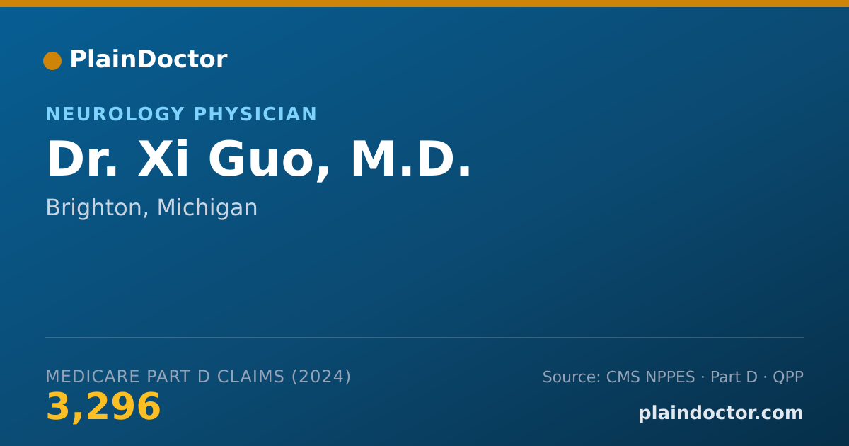 Shareable card for Xi Guo, M.D. - Neurology Physician, Brighton, MI