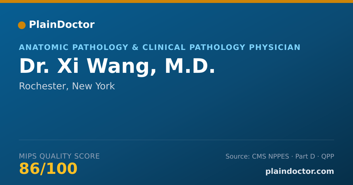 Shareable card for Xi Wang, M.D. - Anatomic Pathology & Clinical Pathology Physician, Rochester, NY