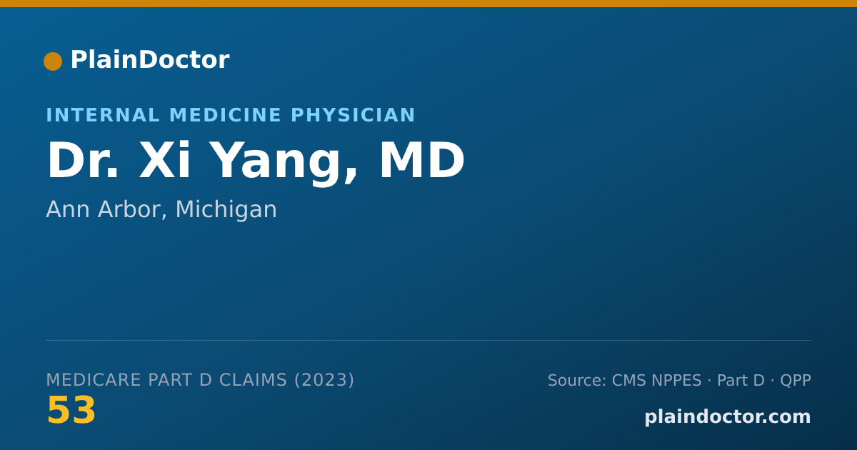 Shareable card for Xi Yang, MD - Internal Medicine Physician, Ann Arbor, MI