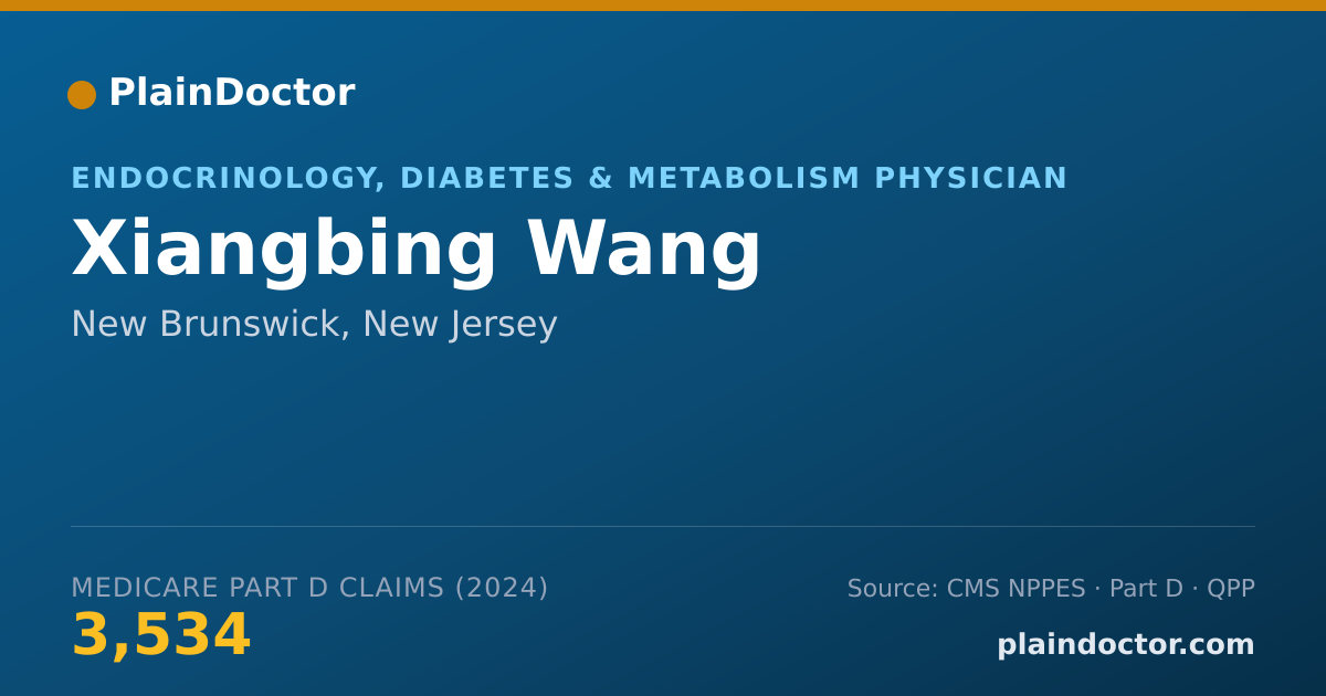 Shareable card for Xiangbing Wang - Endocrinology, Diabetes & Metabolism Physician, New Brunswick, NJ